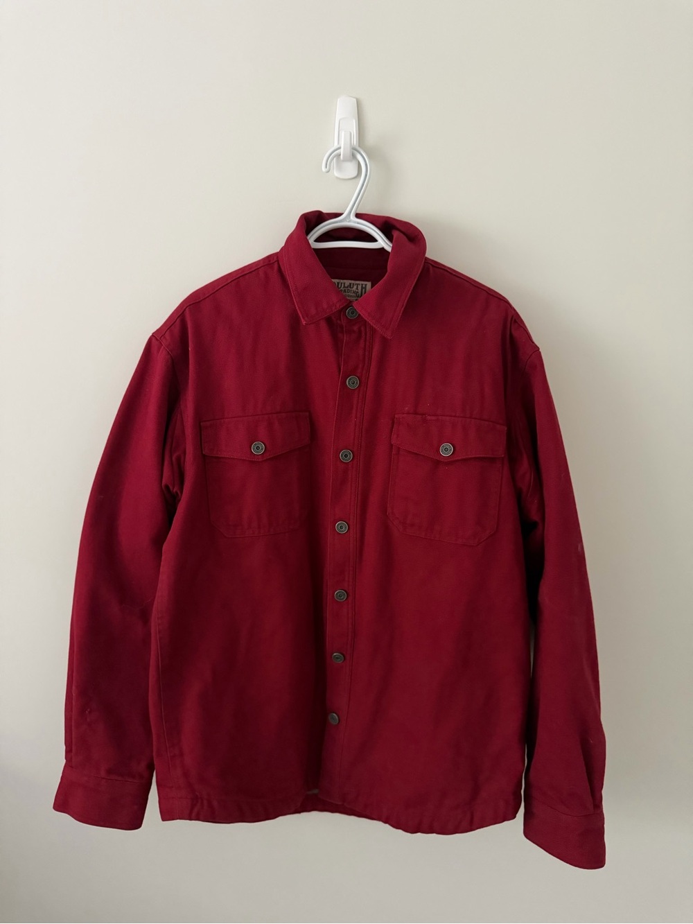 Duluth Trading Co Deep Red Shirt Jacket